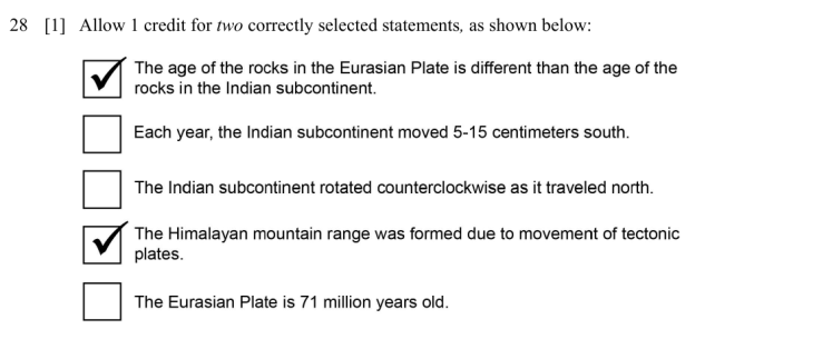 Answer to Question 1