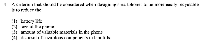 Smartphone Chemistry Cluster Question 4
